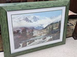 lot 385 image: Wall Art - Mountain , FramedDouble Matte
