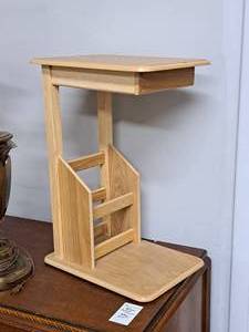 lot 372 image: Wood Side Table 2-tier