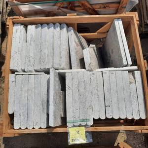 1 Pallet of Silver Travertine Coping, Varied Sizes