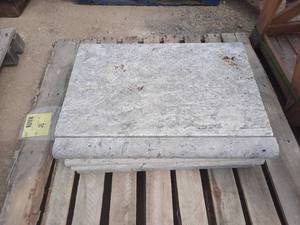 1 Pallet of&nbsp&nbsp(8) Silver Travertine Pool Coping 1.25