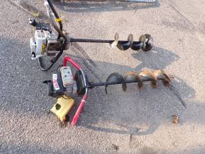 Ice augers with Ice and Dirt auger