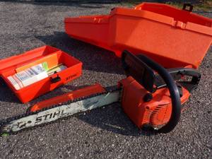 STIHL 16 Chain Saw with Case and Accessory Box