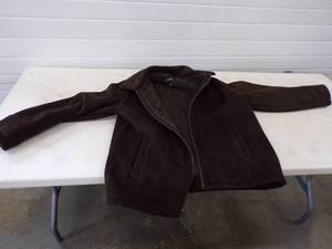 Mens Leather Coat Brown Size XL