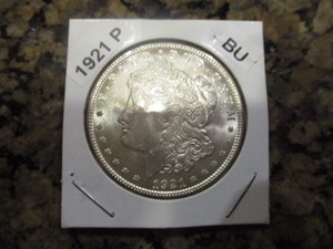 lot 1C image: 1921-P Morgan Silver Dollar with Cartwheel Effect and Original Mint Luster