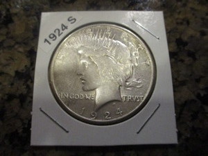 lot 5 image: 1924-S Peace Silver Dollar