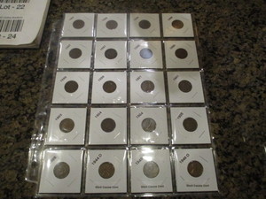 lot 22 image: Lot of (17) Indian Head Pennies (1800s and 1900s) and (3) Shell Casing Cents (1944-D, 45-S and 46-D)