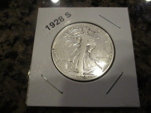 lot 25 image: 1928-S Walking Liberty Half Dollar