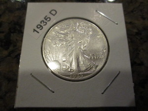 lot 30 image: 1935-D Walking Liberty Half Dollar