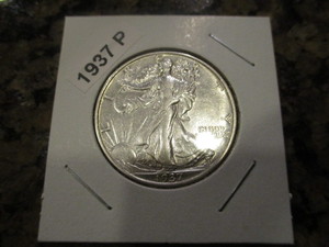 lot 33 image: 1937-P Walking Liberty Half Dollar