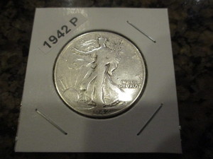 lot 38 image: 1942-P  Walking Liberty Half Dollar