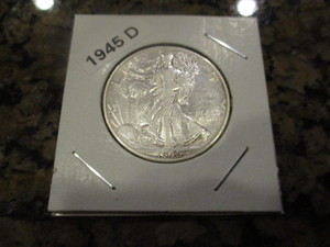 lot 43 image: 1945-D Walking Liberty Half Dollar