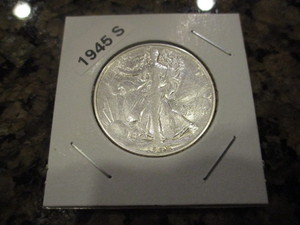 lot 44 image: 1945-S Walking Liberty Half Dollar