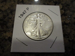 lot 47 image: 1947-P  Walking Liberty Half Dollar