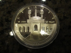 lot 55 image: 1984-S Los Angeles 23rd Olympiad (Colloseum) Commemorative Silver Dollar