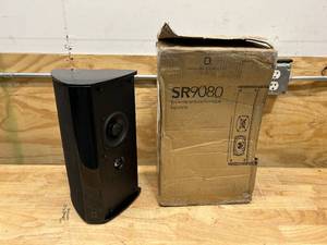 lot 58 image: DEFINITIVE TECHNOLOGY SR-9080 15 Bipolar Surround Speaker, High Performance, Premium Sound Quality, Wall Or Table Placement Options