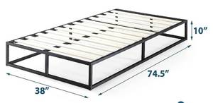 lot 60 image: ZINUS Joseph Metal Platforma Bed Frame, Mattress Foundation, Wood Slat Support, No Box Spring Needed, Sturdy Steel Structure, Twin