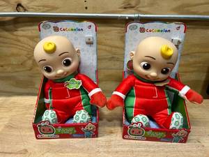 lot 62 image: COCOMELON Lot of 2- Roto Plush Hide & Go Seek In The Snow JJ Dolls