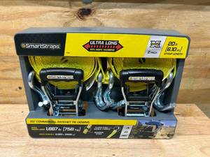 lot 14 image: SMARTSTRAPS Pack of 2- 20 ft Commercial Ratchet Tie Downs