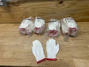 lot 107 image: G-TEK Lot of 4 Packs of Polyester Work Gloves (12 per pack)- Size Small