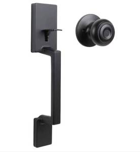 lot 20 image: DEFIANT Vancouver Matte Black Entrance Door Handleset with Hartford Interior Knob