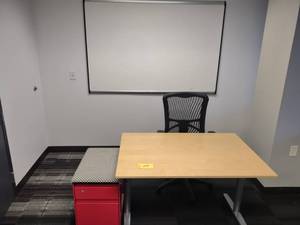 Table, Chair, Cabinet, & White Boar...