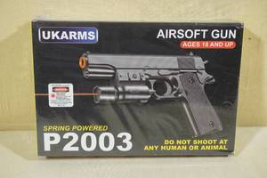 lot 40 image: UKArms P2003 Spring Powered Airsoft Pistol with Laser