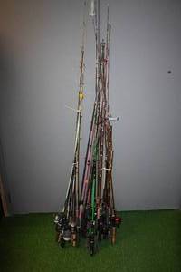 lot 117 image: Large Assortment of Fishing Poles - Abu Garcia, Eagle Claw, St Croix, Vintage