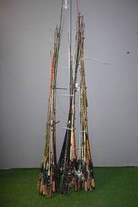 lot 118 image: Large Assortment of Fishing Poles - Many Vintage, Some Reels