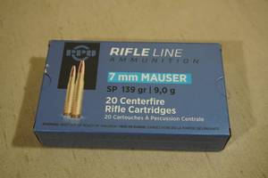 lot 203 image: 20 PPU Rifle Line 7mm Mauser 139 Gr SP Ammo