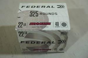 lot 212 image: 325 Federal Automatch .22 LR 40 Gr RN Ammo