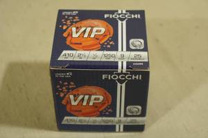 lot 215 image: 25 Fiocchi VIP .410 Gauge 2-12 9 Shot Shotshells