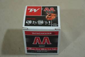 lot 219 image: 25 Winchester AA .410 Gauge 2-12 9 Shot Shotshells
