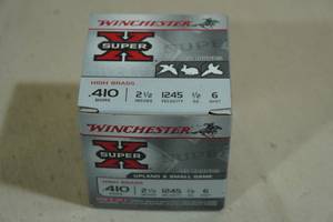 lot 220 image: 25 Winchester Super-X .410 Gauge 2-12 6 Shot Shotshells