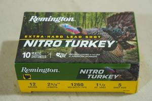 lot 225 image: 10 Remington Nitro Turkey 12 Gauge 2-34 5 Shot Shotshells