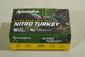 lot 226 image: 10 Remington Nitro Turkey 12 Gauge 2-34 4 Shot Shotshells