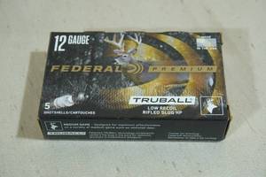 lot 227 image: 5 Federal Premium Truball 12 Gauge 2-34 Rifled Hollow Point Slugs