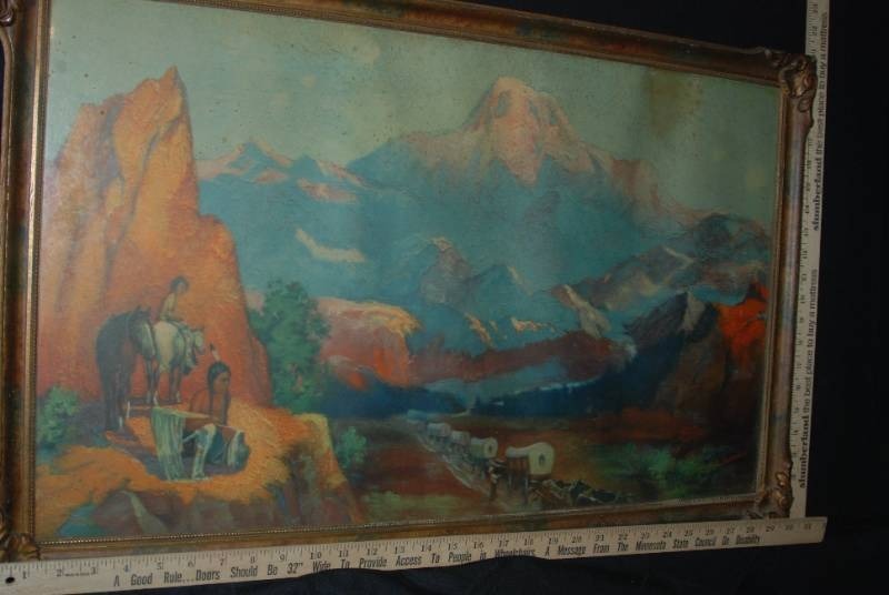 lot 4 image: Large Framed Lithograph by J. Cliff Hutchins