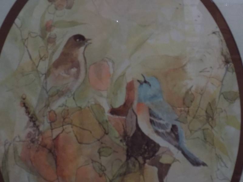 lot 15 image: Barbara Walden Blue Bird Watercolor Print
