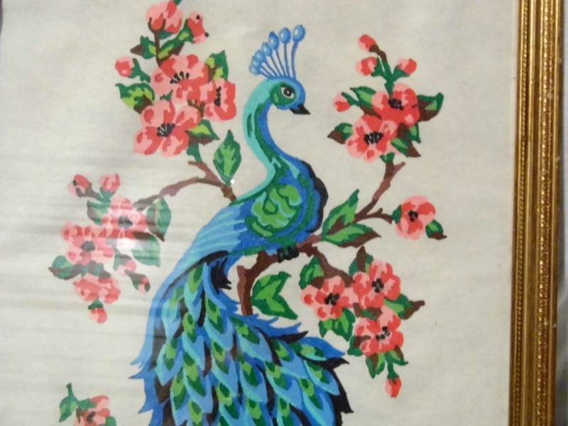 lot 132 image: Peacock Cross Stitch