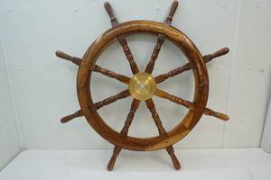 wooden ship steering wheel