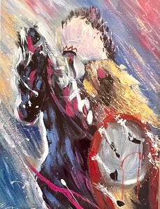 lot 51 image: Indian on Horse Limited Edition Signed Print by Joanne Bird