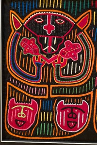 lot 77 image: Bright and Beautiful Ethnic Vintage Framed Textile from Panama