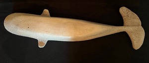 lot 26 image: Artisan Bone Carved Whale Figurine