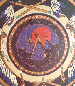 lot 9 image: Artisan Hand Painted Drum