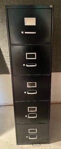 lot 141 image: Black 4 Drawer File Cabinet