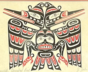 lot 113 image: Kwaguilth Cannibal Bird Art by J. Johnny