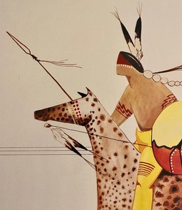 lot 217 image: Comes Home A Dancing Unframed Print by Don Montileaux