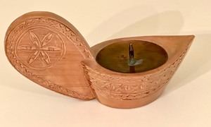 lot 146 image: Carved Wooden Norwegian Candle Holder