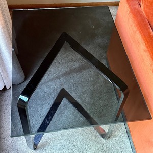 lot 150A image: Vintage Smoked Glass Top Accent Table