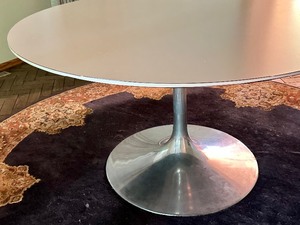 lot 4 image: Custom Made Retro Mid Century Modern Dining Room Table